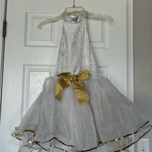 Gold and White Kids Costume Dress